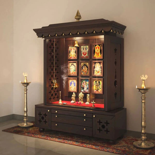 Handmade large pooja mandir with door 42-16-68 inches in AU 1 mandir for home